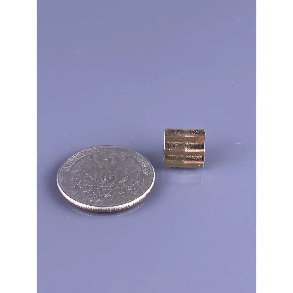 Square Striped Cut Tie Tack Pin Gold Plated Simple Stripes Polished Vintage